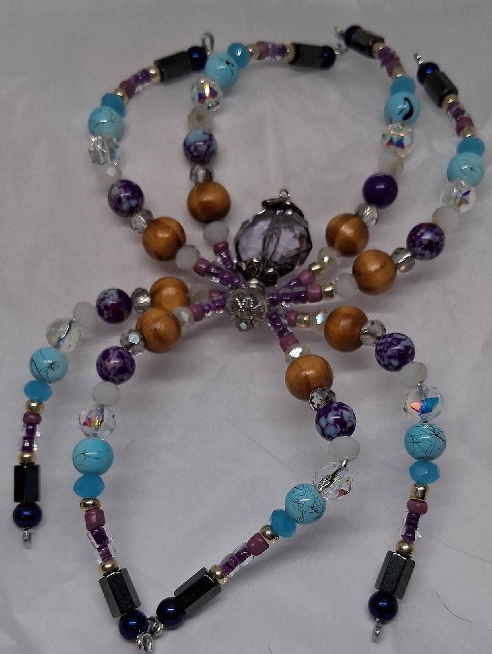 BEADED JASPER SPIDER SUNCATCHER